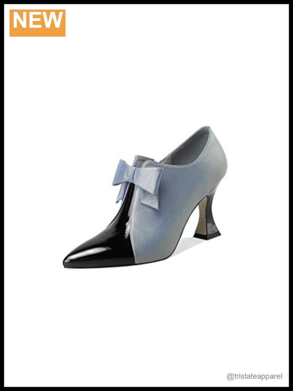 Genuine Leather Pointed Toe High Heel Pumps with Bow & Side Zipper
